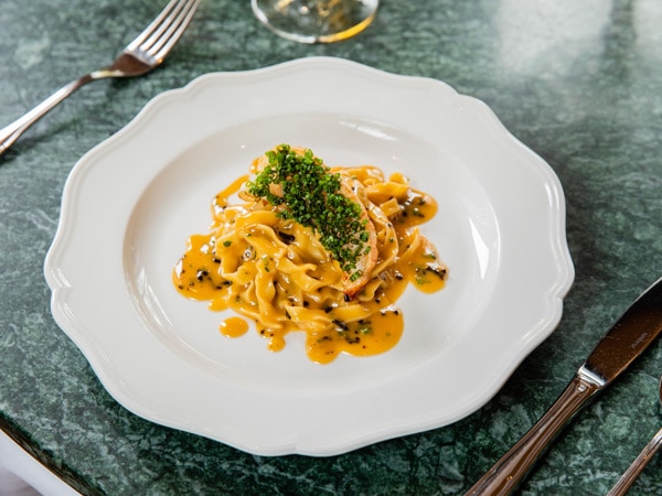 a Moreton Bay bug pasta crustacean butter dish at Ursula's Paddington