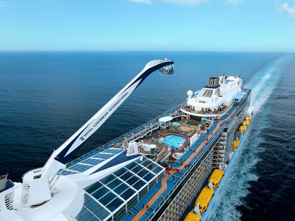 an overhead shot of the North Star observation capsule, Royal Caribbean