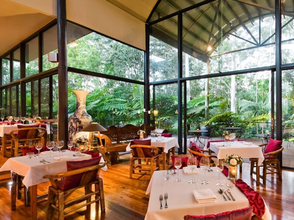 a luxurious dining area at Pethers Rainforest Retreat