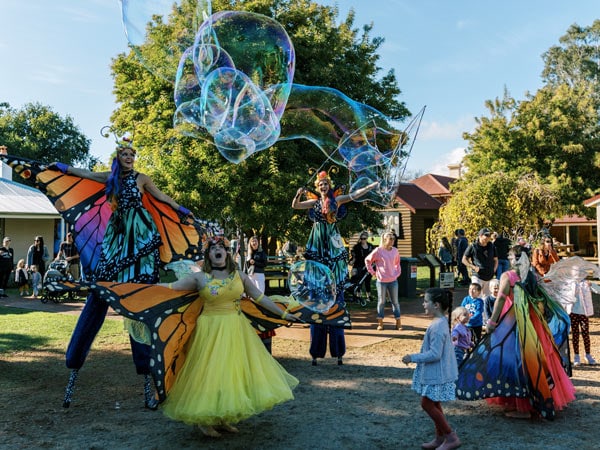 Children and entertainers at Pinjarra Festival
