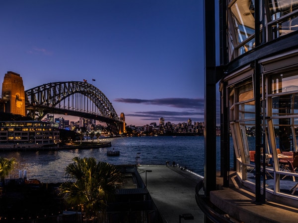 the view of Sydney Harbour Bridge from Quay Restaurant