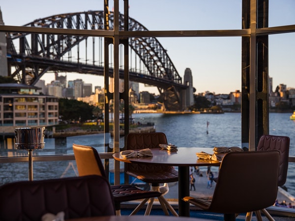 the view of Sydney Harbour Bridge from Quay Restaurant
