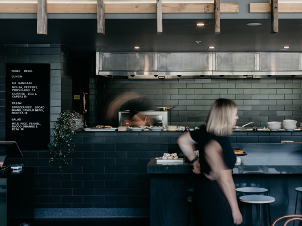 Kitchen interior at Rebel Rebel in Canberra
