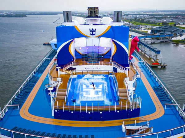 an overhead shot of FlowRider, Quantum of the Seas