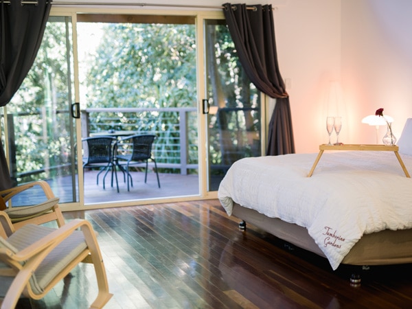 a romantic bedroom setup inside Shambala Estate