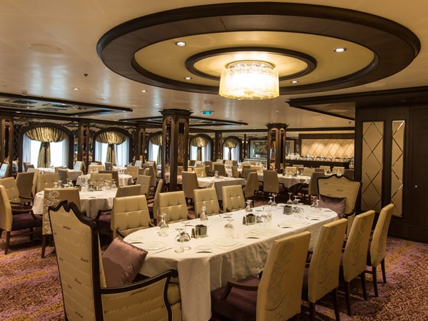 a fine-dining setup at The Grande, Royal Caribbean