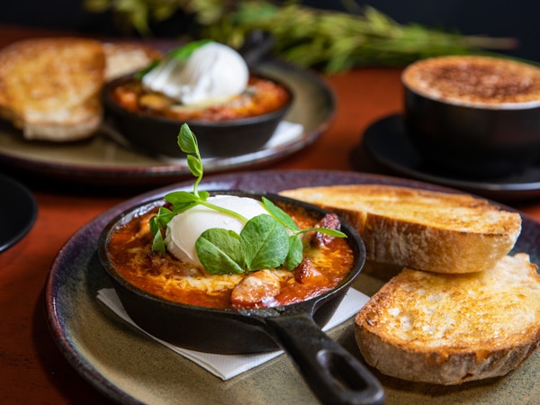 a close-up shot of a brunch meal at Trail St Coffee Shop, Wagga Wagga