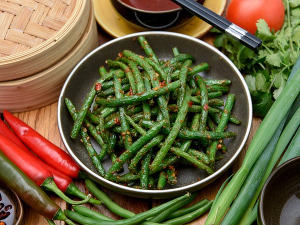Twice Cooked Green Beans Garlic and Chilli from Goji Sydney
