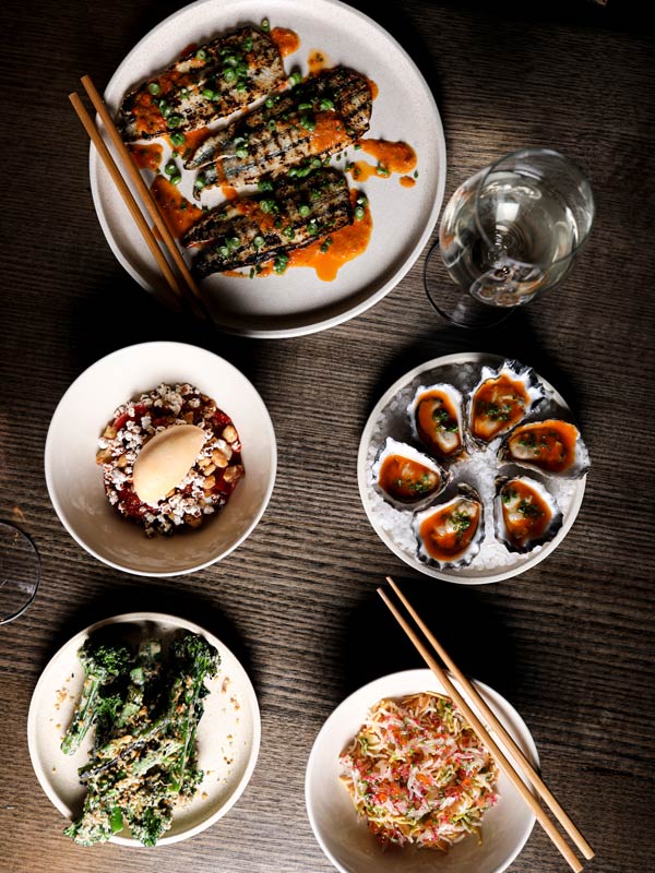an array of dishes at Wilma, Canberra