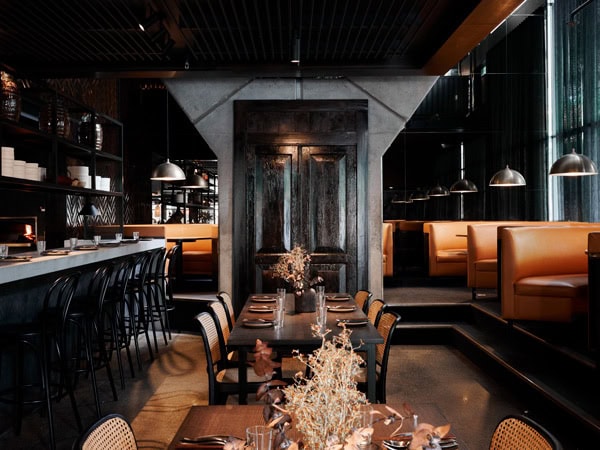 the dimly lit dining interior of Wilma, Canberra