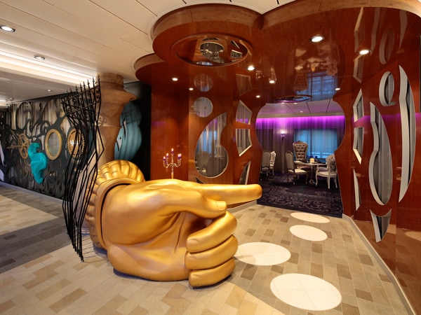 the entrance of ‘Alice in Wonderland’-inspired dining at Royal Carribean