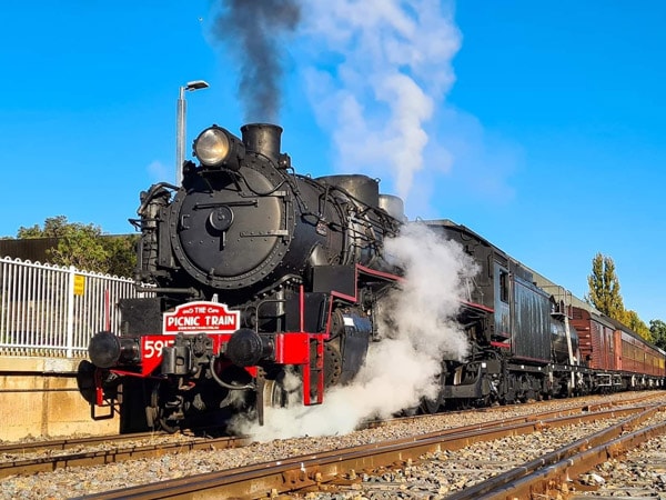 a photo of the traditional steam train, Kiama Picnic Train