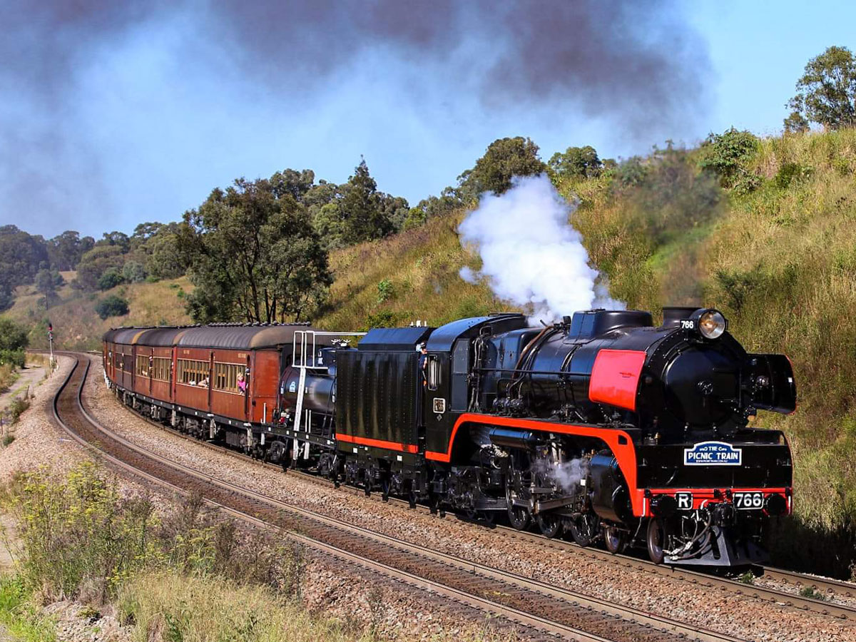 steam rising from the Kiama Picnic Train