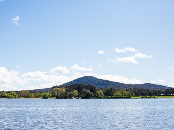 Lake Burley Griffin view towards Mount Ainslie, Canberra