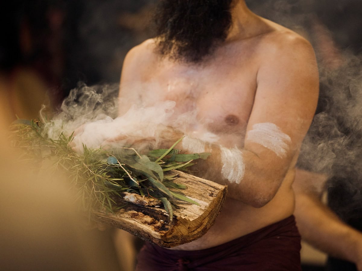 Smoking ceremony and Welcome to Country at Sydney's National Indigenous Art Fair
