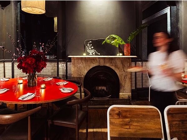 Dreamy decor inside an old terrace that has been transformed into Arm's Length in Potts Point Sydney.