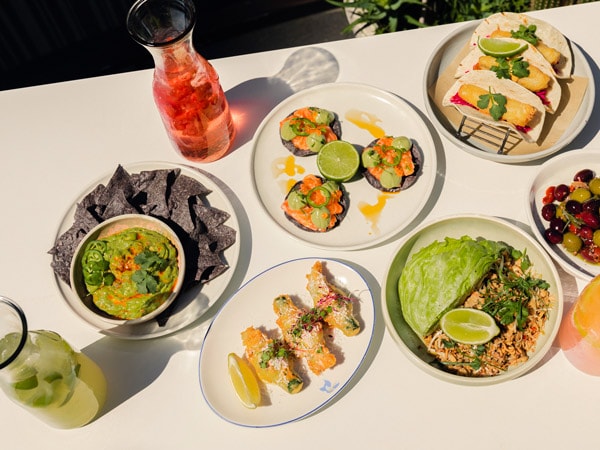 a table-top view of brunch meals at Cabana Bar, Sydney
