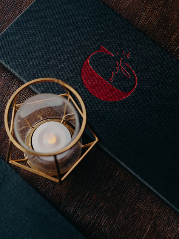 a candle on the table at Cony's Cronulla, Sydney