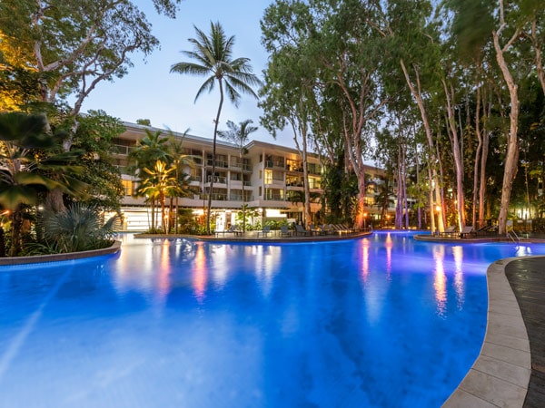 Drift Palm Cove pool at night