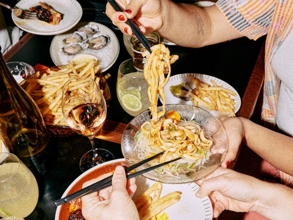 Pasta and other dishes at Firebird Endless Lunch