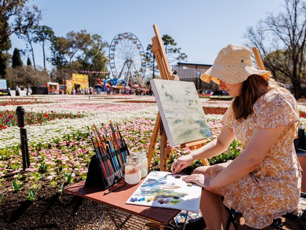 Painting workshop at Floriade in Canberra