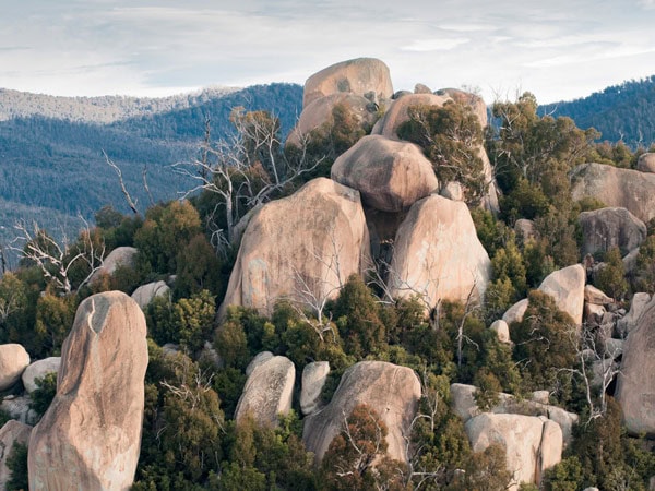 phallic boulders at Gibraltar Peak, Canberra