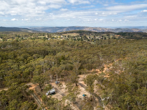 an aerial view of Glendora Campground