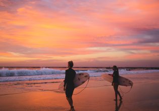 Sunrise surf at Nobbys Beach Newcastle