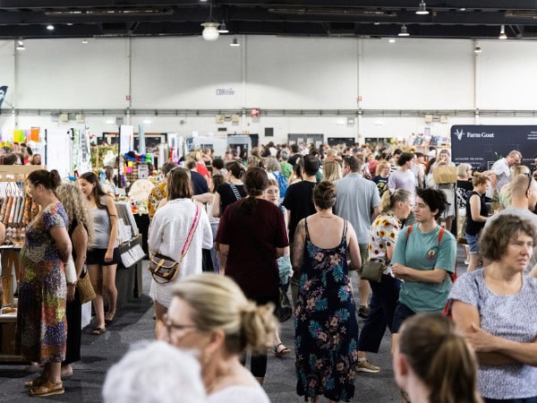 the crowded Handmade Market in Canberra