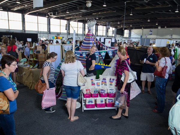 people shopping inside Handmade Market, Canberra