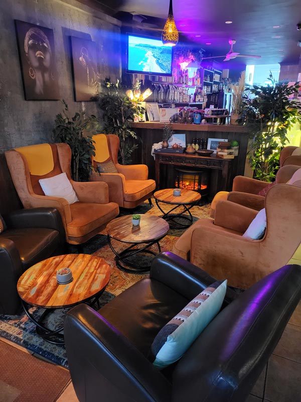 a cosy seating area at KG Cafe