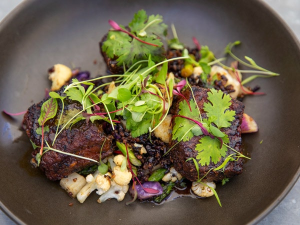 a plate of fresh produce at Mayfield Gardens