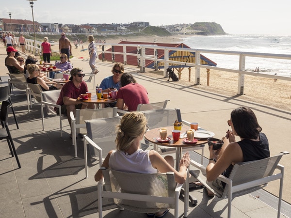 people dining at Surfhouse Cafe, Merewether Surfhouse, Newcastle