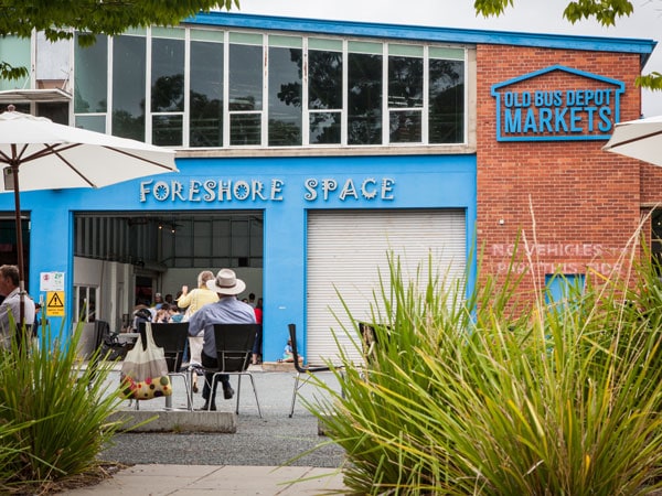 the exterior of Old Bus Depot Markets, Canberra