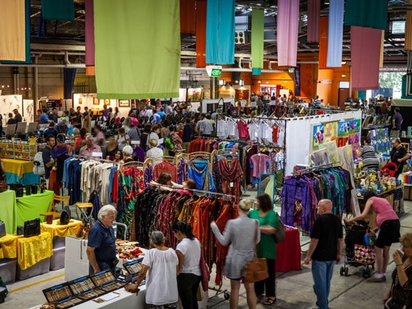 shoppers at Old Bus Depot Markets, Canberra