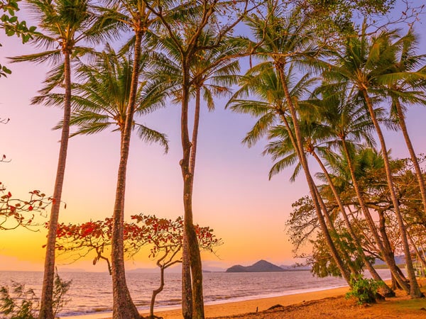 spectacular views of Palm Cove beach, Cairns at sunset