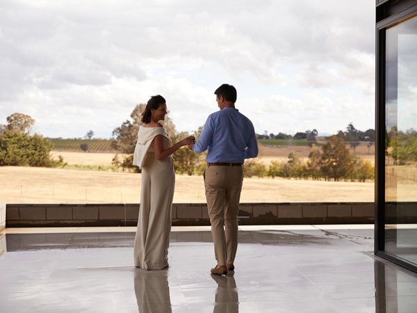 a couple enjoying a glass of wine at Shaw Wines