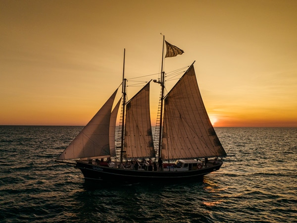 a sunset cruise in Broome, Willie Cruises