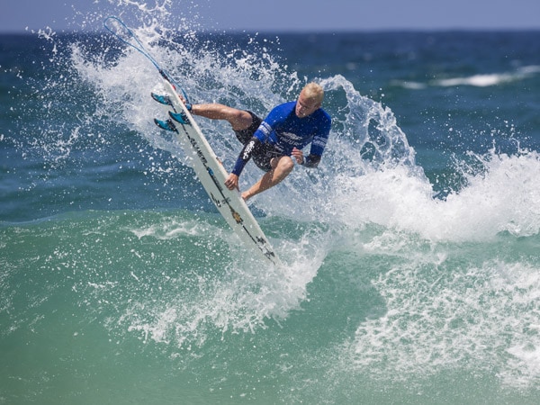 Surfing action at Surfest Newcastle 2014 on Merewether Beach