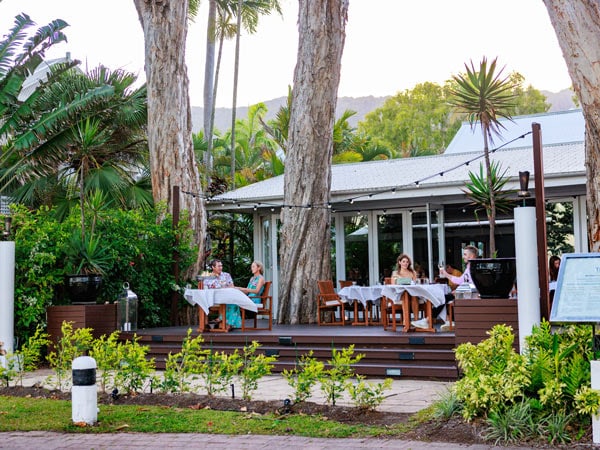 the dining exterior at The Reef House Restaurant, Palm Cove