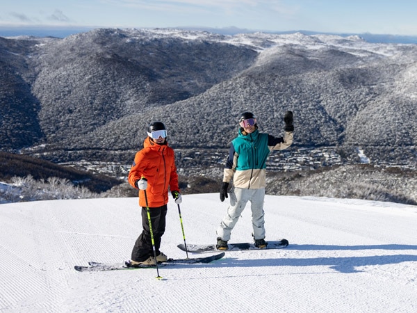 two skiers posing for a photo in Thredbo
