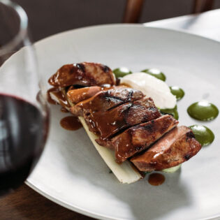 A dish at Cascades restaurant in Thredbo.