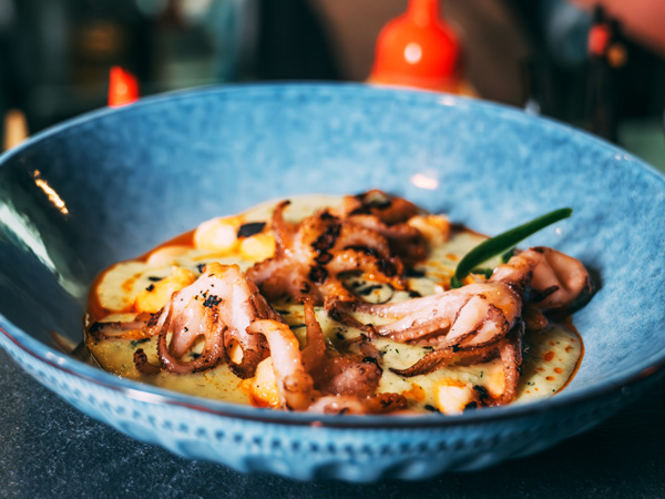 a Spanish seafood dish at Miguel's Palm Cove