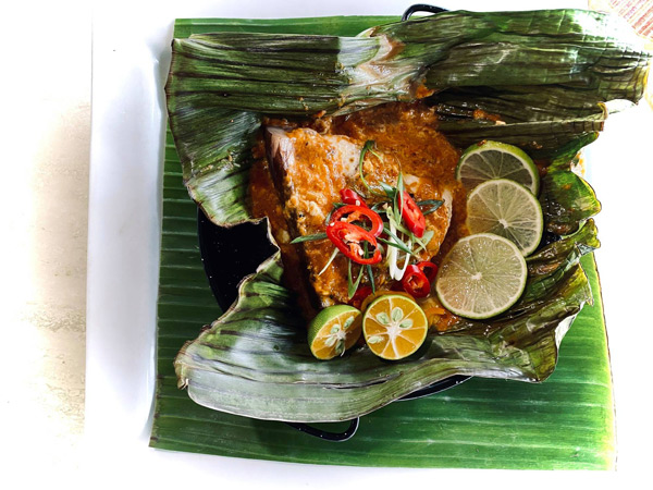 fried fish at Beach Almond, Palm Cove