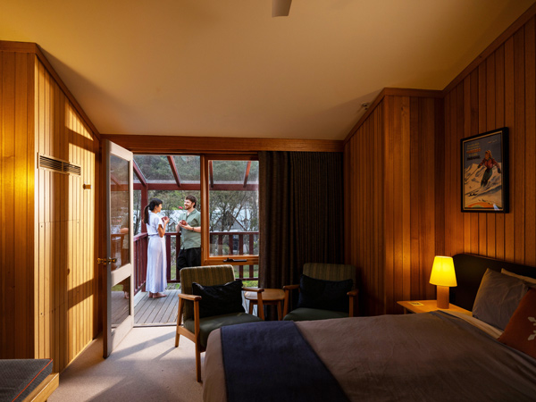 a couple relaxing at Thredbo Alpine Hotel, Snowy Mountains