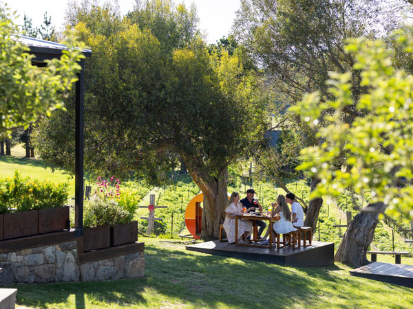 al fresco dining at Wildbrumby Distillery, Thredbo