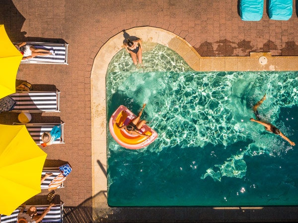 a top view of the pool at Byron YHA