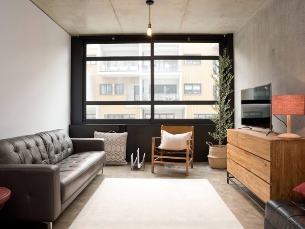 the interior of Boutique Luxe Warehouse Airbnb in Kingston