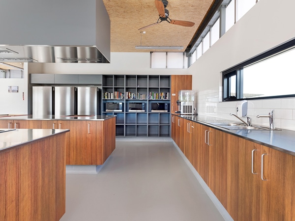 a modern kitchen at Canberra Caravan Park