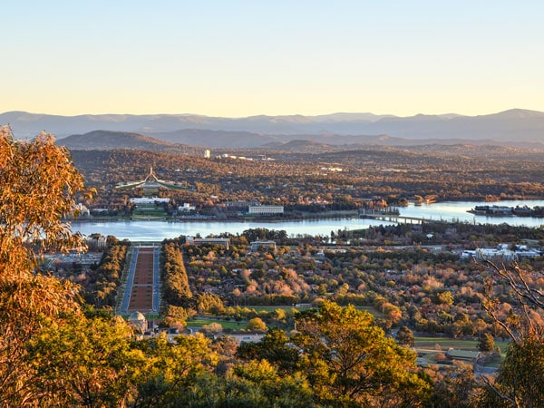 an aerial view of Canberra City